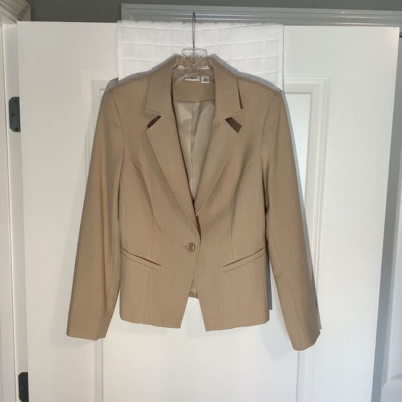 Cato Jackets & Blazers - Cato Notched Collar Single Button Lined Blazer Tan Size 8